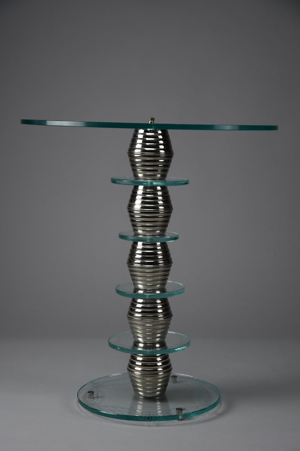 Italian mid-century glass side table in the style of Fontana Arte, 1940s