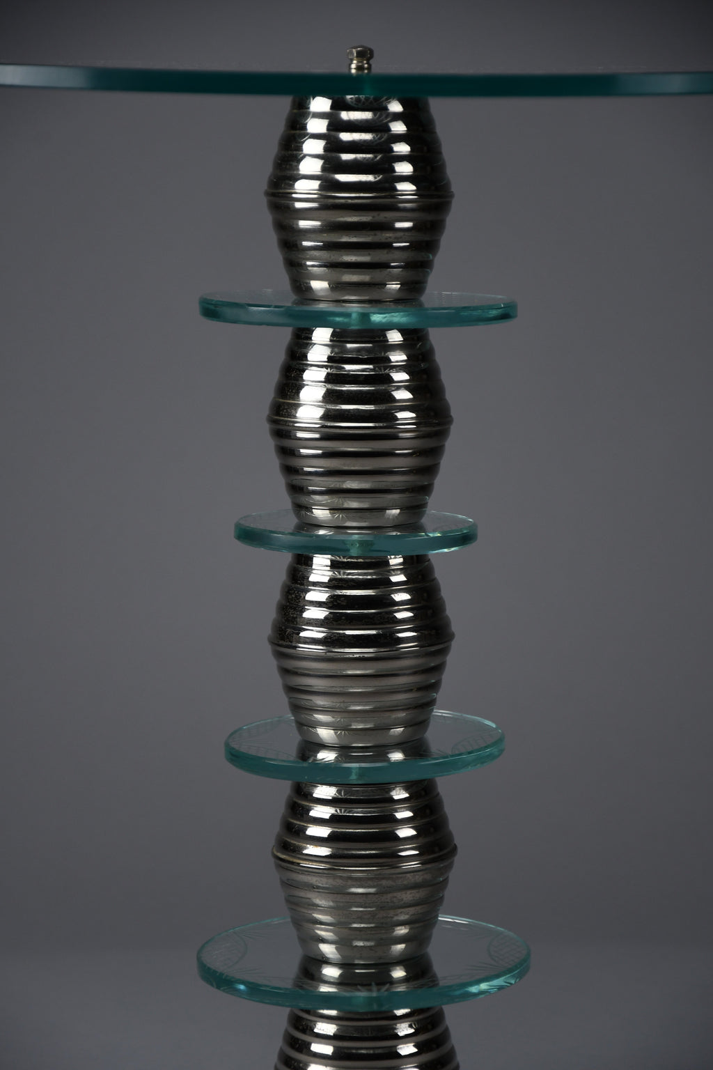 Italian mid-century glass side table in the style of Fontana Arte, 1940s