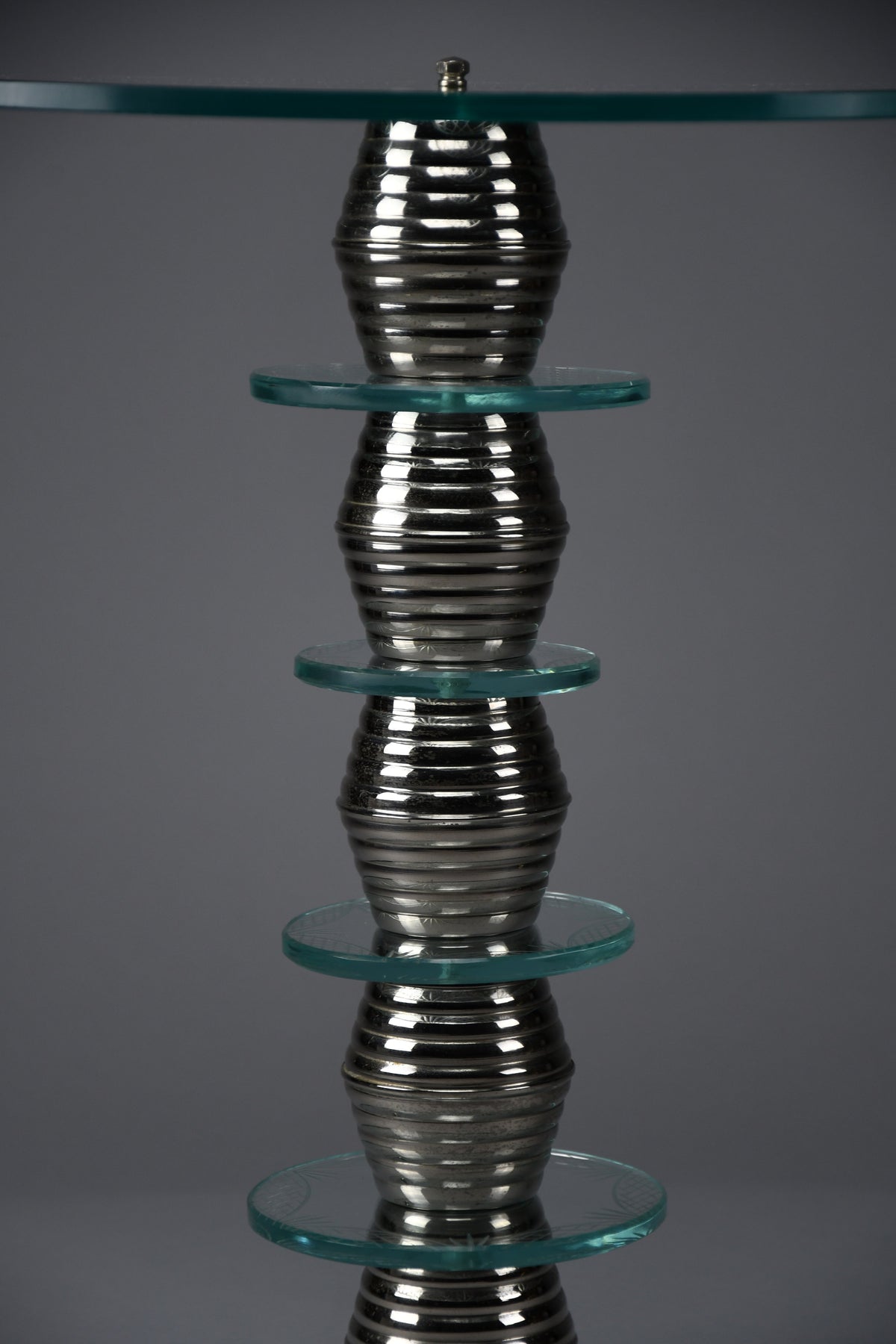 Italian mid-century glass side table in the style of Fontana Arte, 1940s