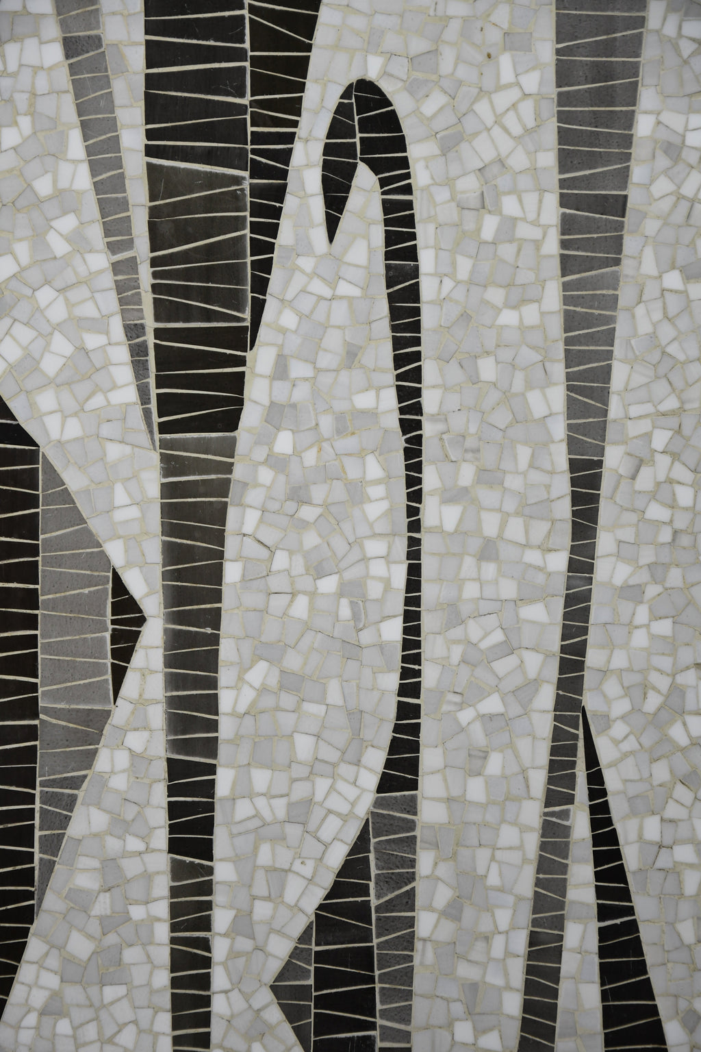 Berthold Müller abstract black & white glass mosaic coffee table with brass legs, 1950s