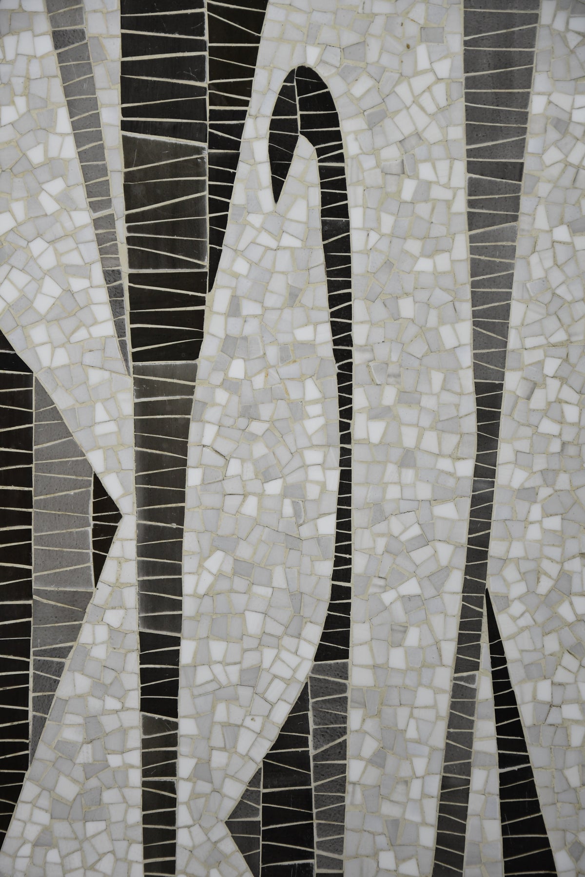 Berthold Müller abstract black & white glass mosaic coffee table with brass legs, 1950s