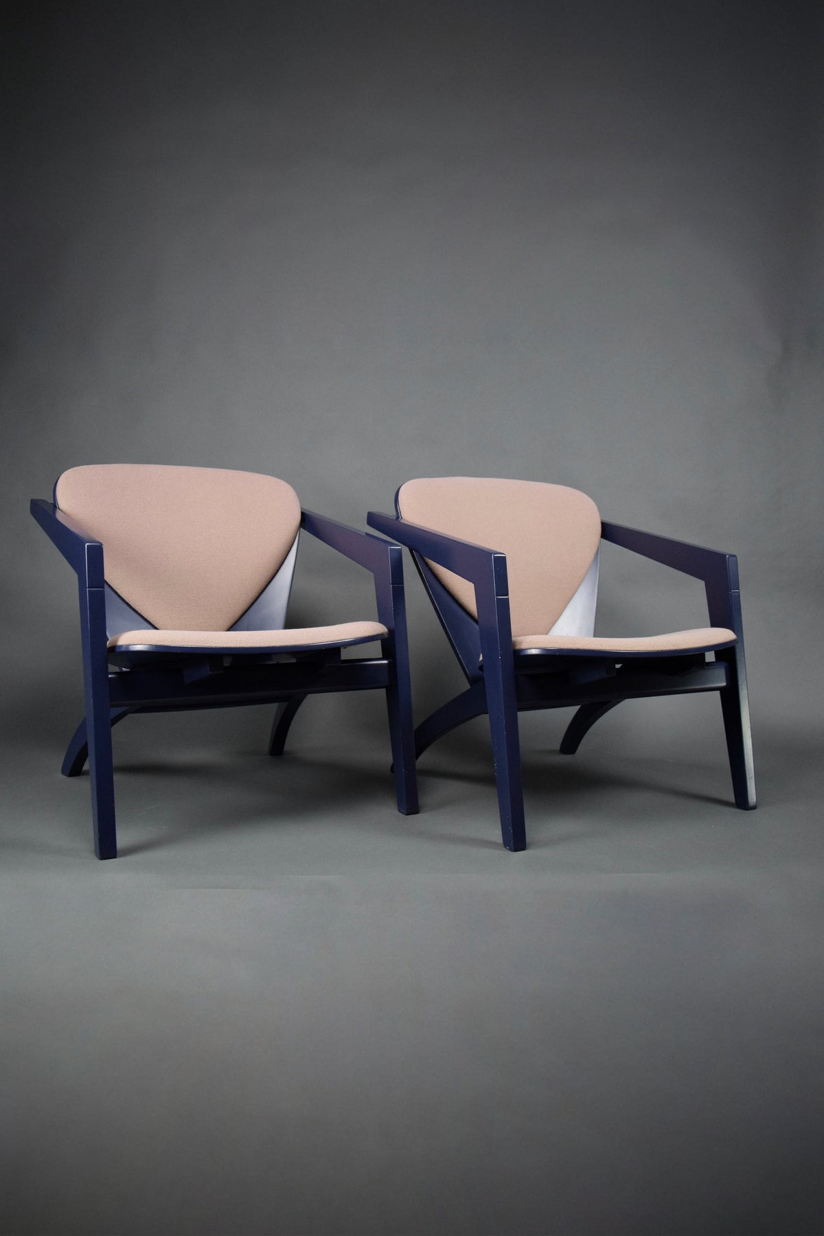 Hans Wegner blue Butterfly lounge chairs GE 460