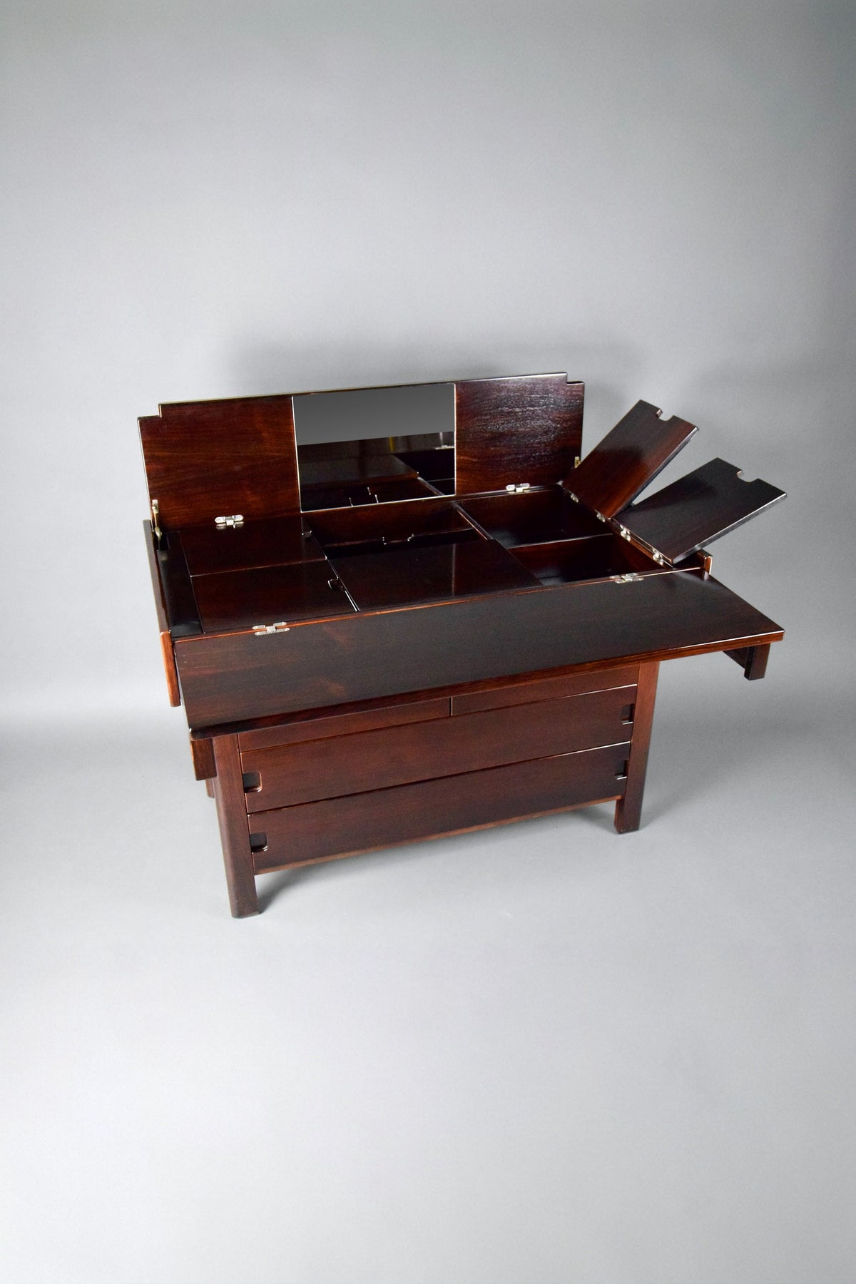 Stylish Italian 1970's chest of drawers vanity and writing desk Unending by Ernesto Radaelli