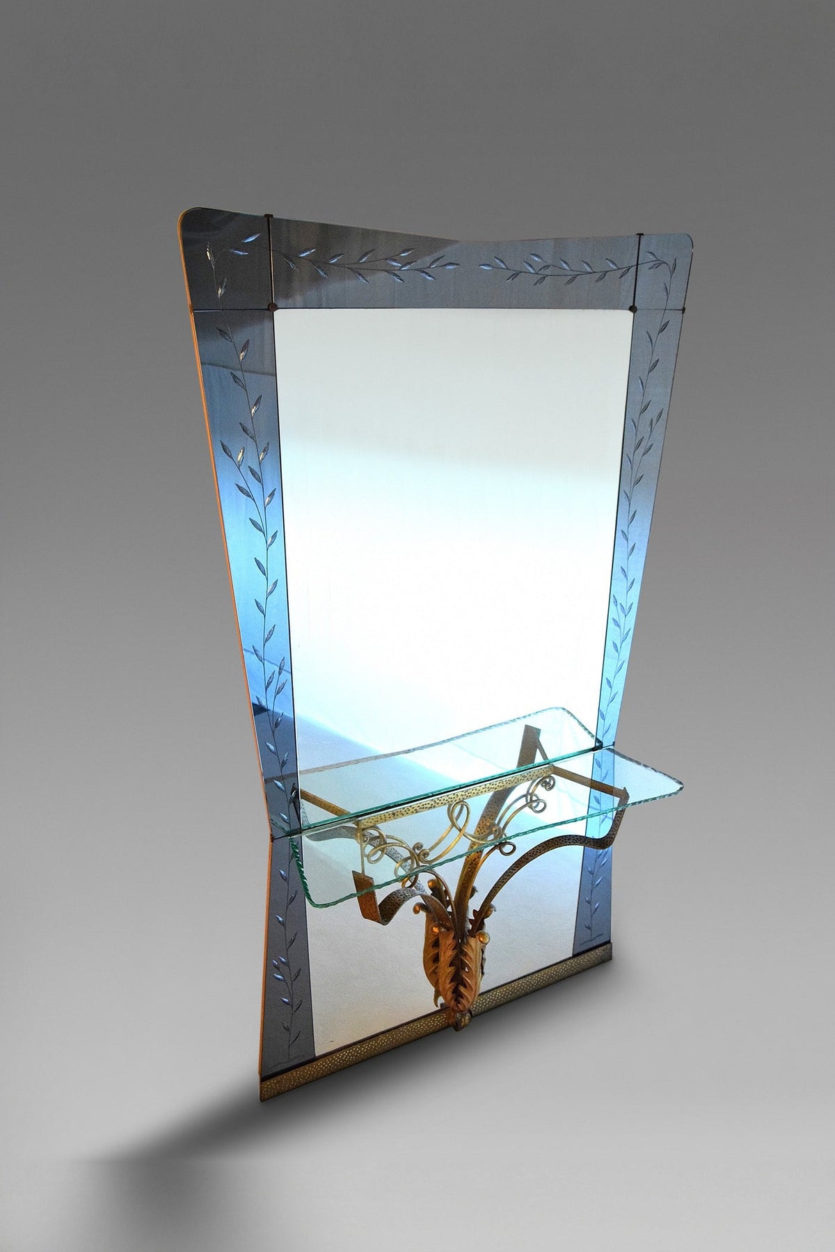 Pier Luigi Colli Italian mid century hallway mirror model 2637 for Cristal Art