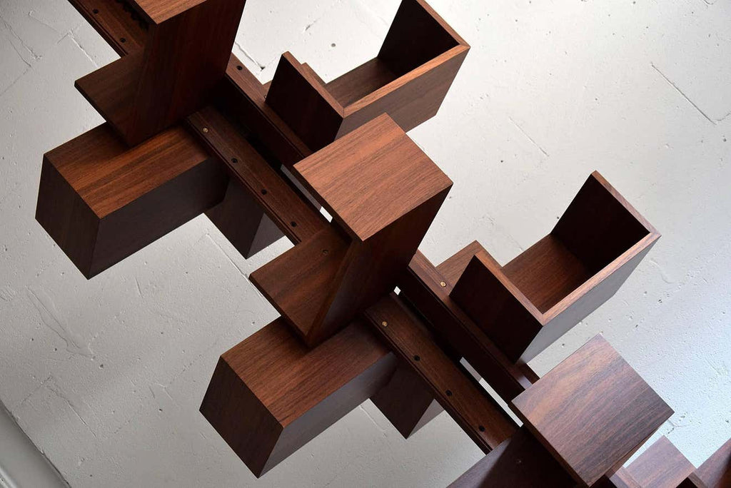 Gian Franco Frattini Mid Century Modern Jatoba Bookmill - Furniture