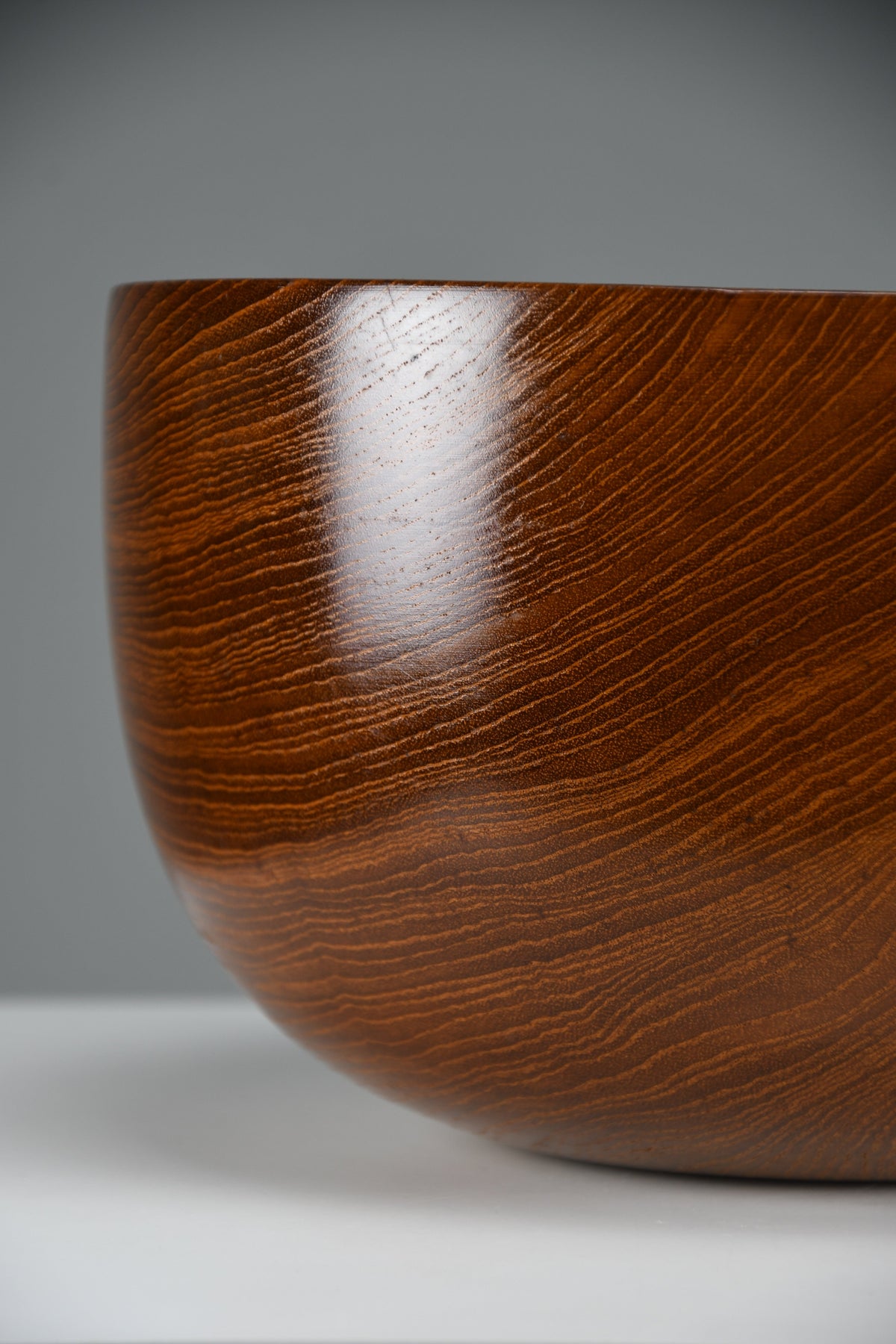 Large Scandinavian mid-century modern Jatoba wood bowl organic turned form 1960s - Decor