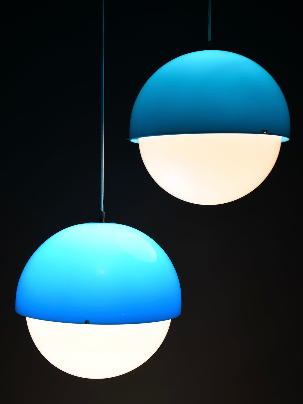 Luigi Bandini Buti model 4021 blue metacrilato pendant lamp for Kartell Italy 1960s - Lighting