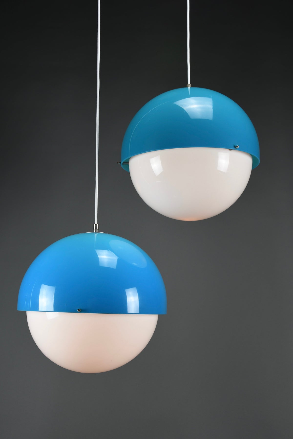 Luigi Bandini Buti model 4021 blue metacrilato pendant lamp for Kartell Italy 1960s - Lighting