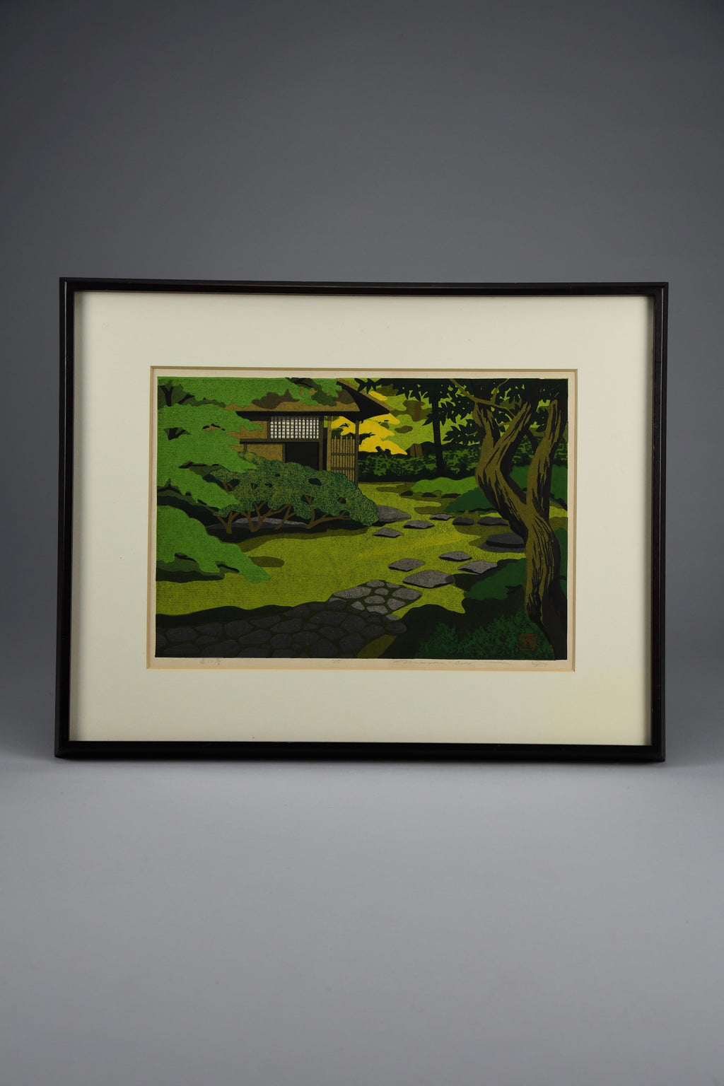 Masao Ido ’Kenninji Temple’ (建仁寺) Sōsaku Hanga limited edition woodblock print 1985 - Art