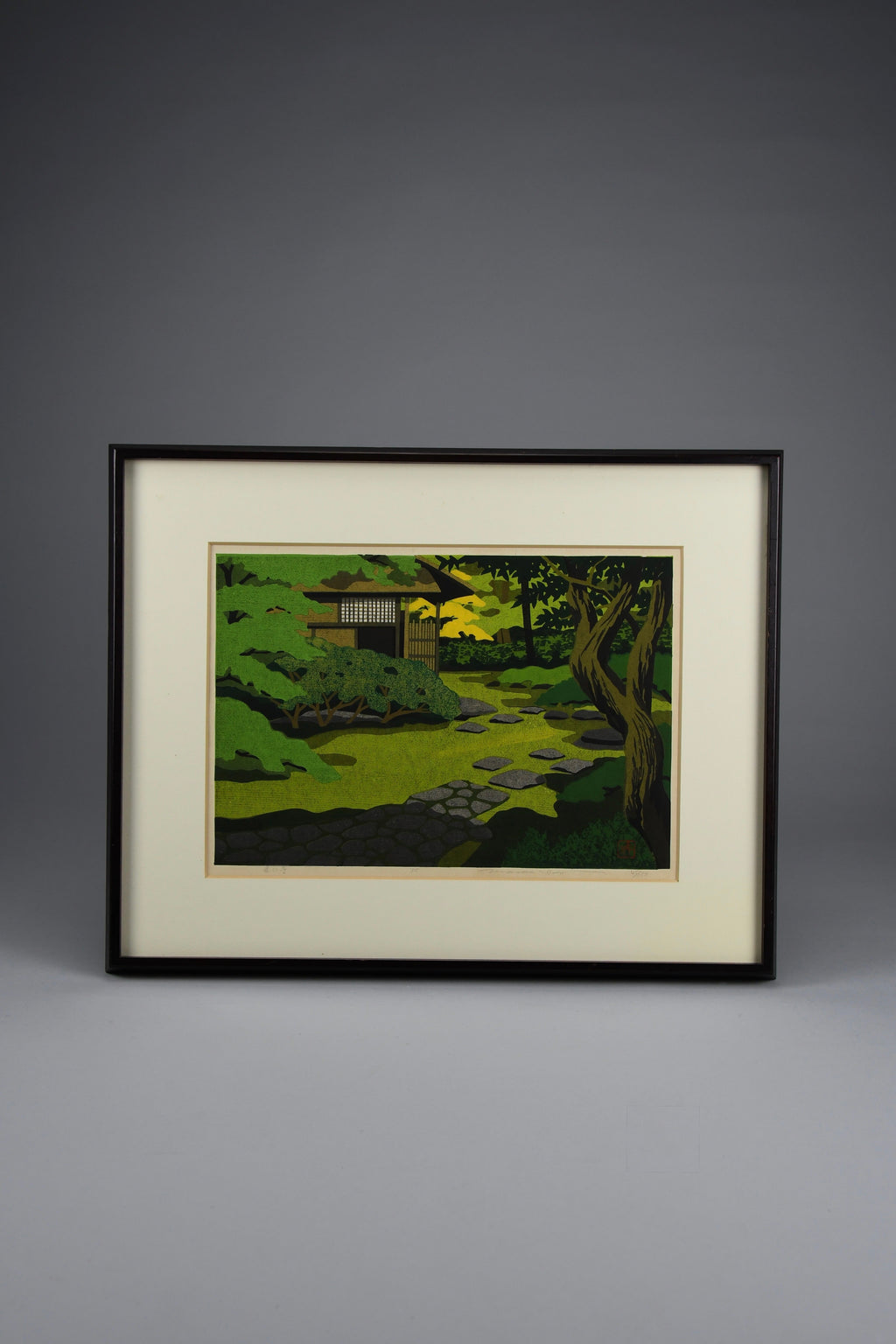 Masao Ido ’Kenninji Temple’ (建仁寺) Sōsaku Hanga limited edition woodblock print 1985 - Art