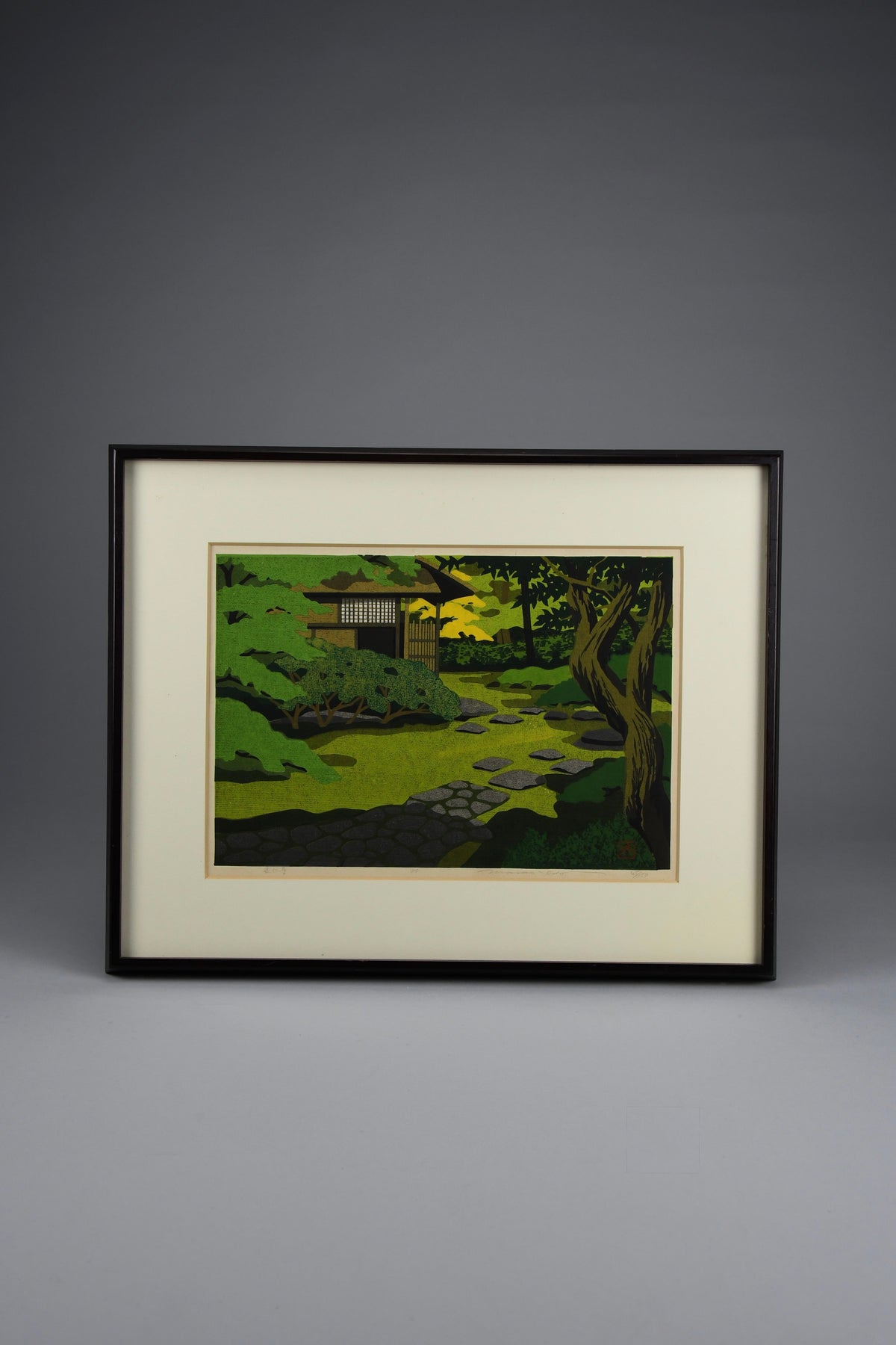 Masao Ido ’Kenninji Temple’ (建仁寺) Sōsaku Hanga limited edition woodblock print 1985 - Art