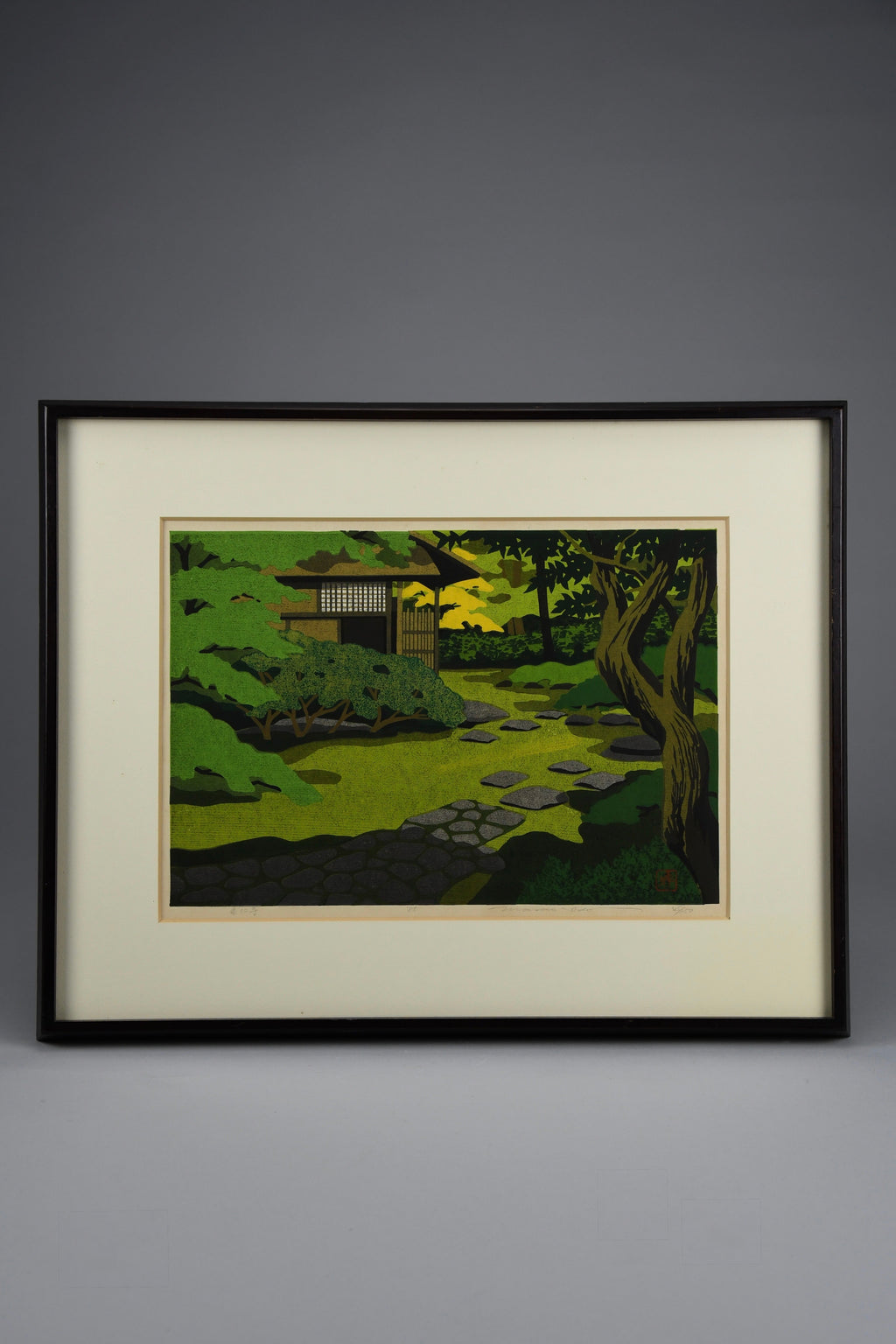 Masao Ido ’Kenninji Temple’ (建仁寺) Sōsaku Hanga limited edition woodblock print 1985 - Art