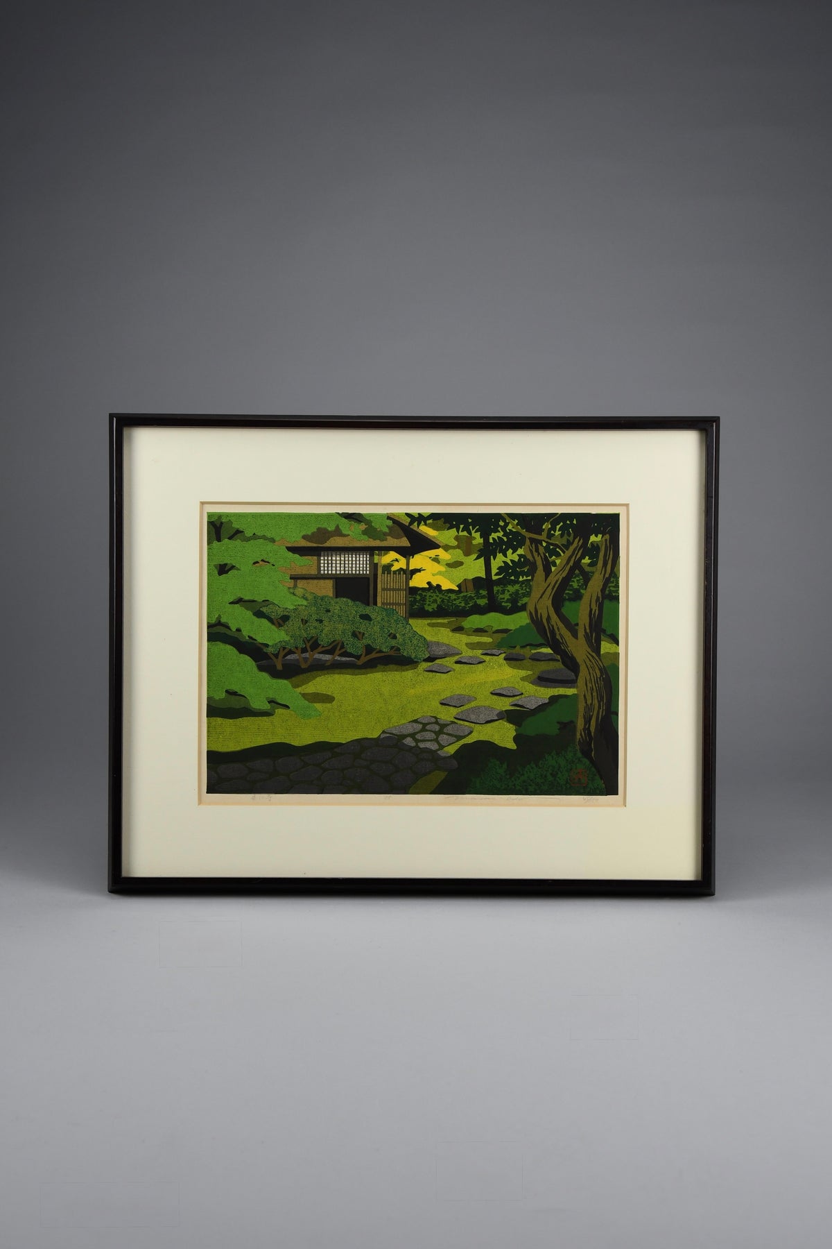 Masao Ido ’Kenninji Temple’ (建仁寺) Sōsaku Hanga limited edition woodblock print 1985 - Art