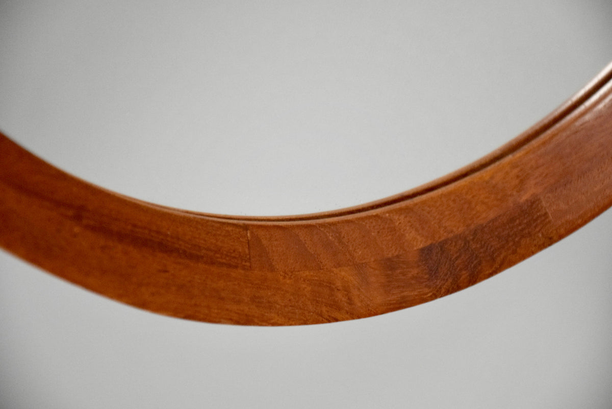 Mid-century Modern Danish Teak Round Mirror - Decor