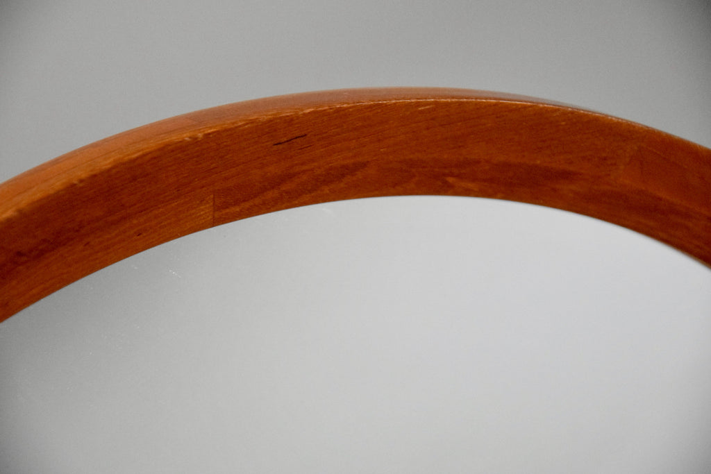 Mid-century Modern Danish Teak Round Mirror - Decor