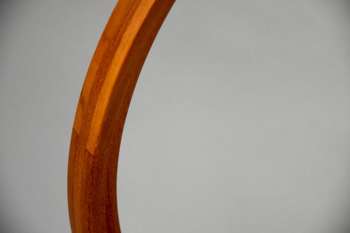 Mid-century Modern Danish Teak Round Mirror - Decor