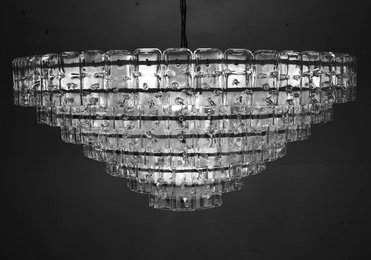 Mid-Century Modern Murano Hand Blown Glass XXL Flush Mount Lamp - lighting