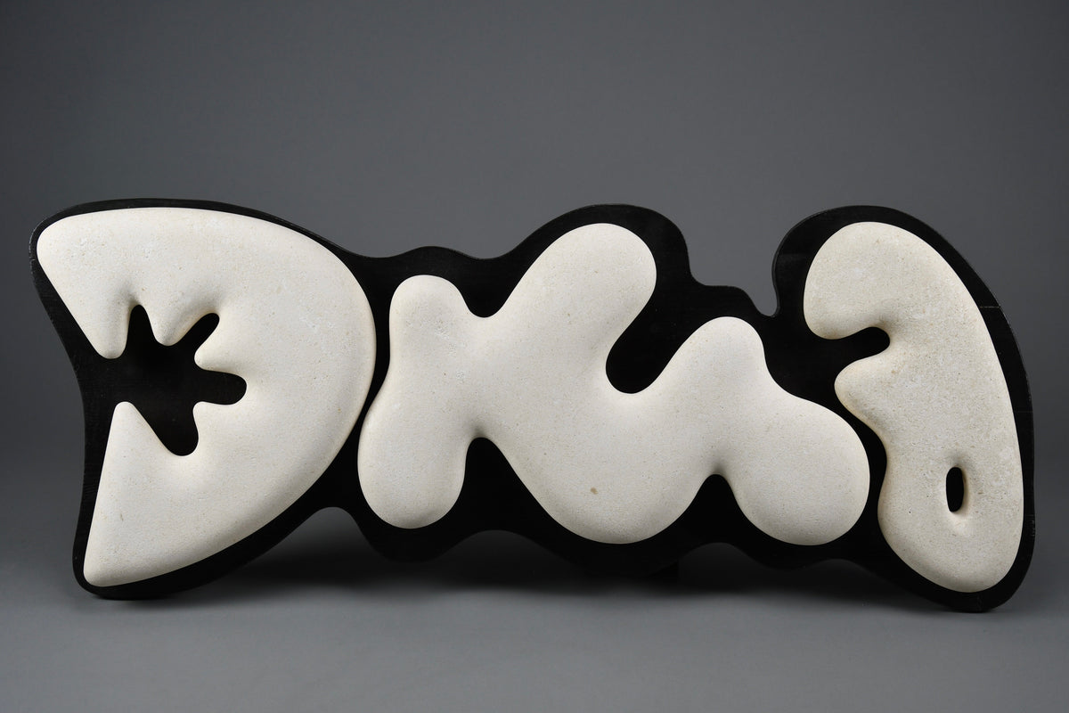 “Murena”, Alberto Cabiddu wall sculpture 1999 Pietra di Vicenza & Ebonized wood - Art