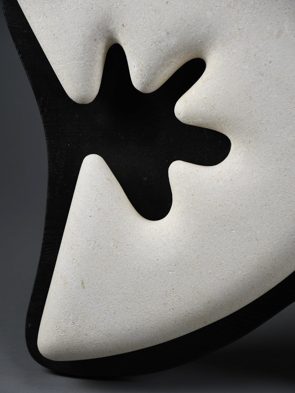 “Murena”, Alberto Cabiddu wall sculpture 1999 Pietra di Vicenza & Ebonized wood - Art