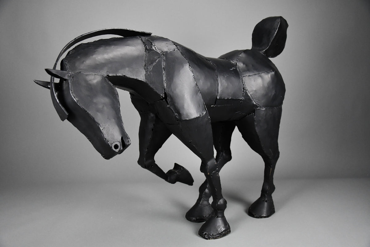 Unique Welded Iron Horse Sculpture by Lida Boonstra 1998 - Decor